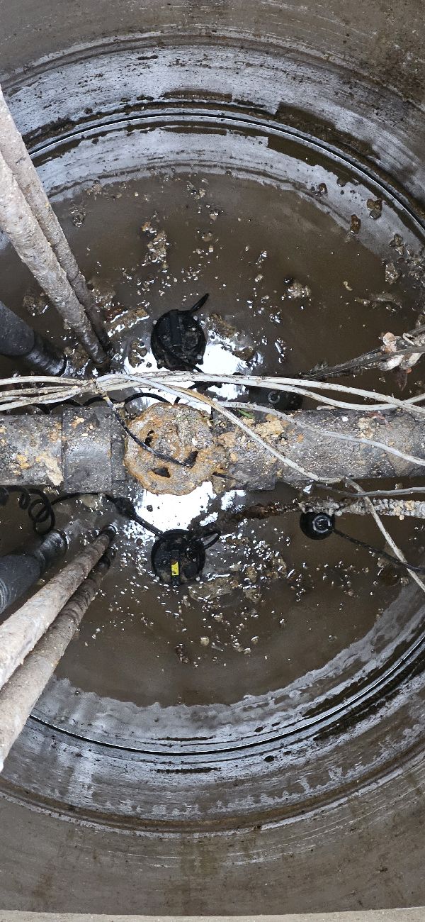 Two foul-water pumps installed in a Hampshire pump station wet well