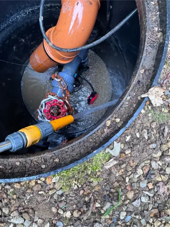 Engineer servicing a pump chamber