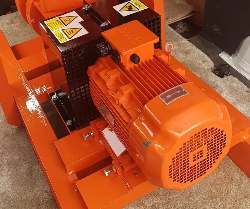 Close-up of the new Godwin pump motor and control box