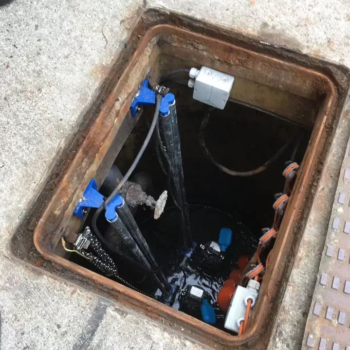 Top-down view of the refurbished pump station chamber