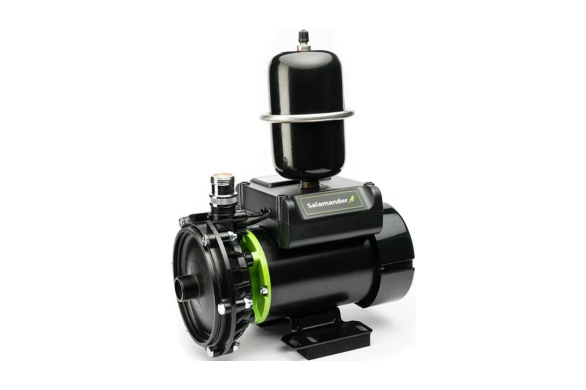 Compact domestic and commercial pressure booster pump with vessel