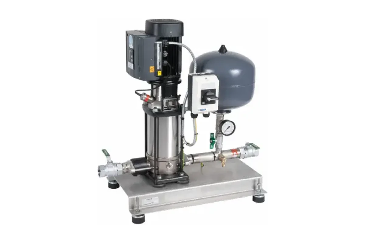 Vertical multistage pump in a packaged pressure-boosting system