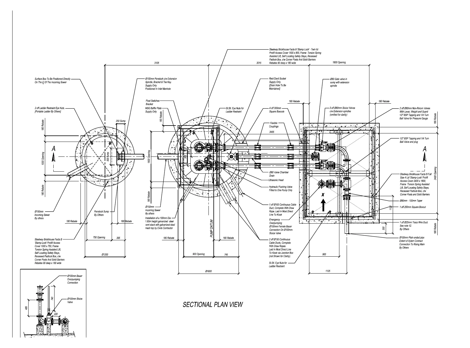 Plan view of an adoptable pump station