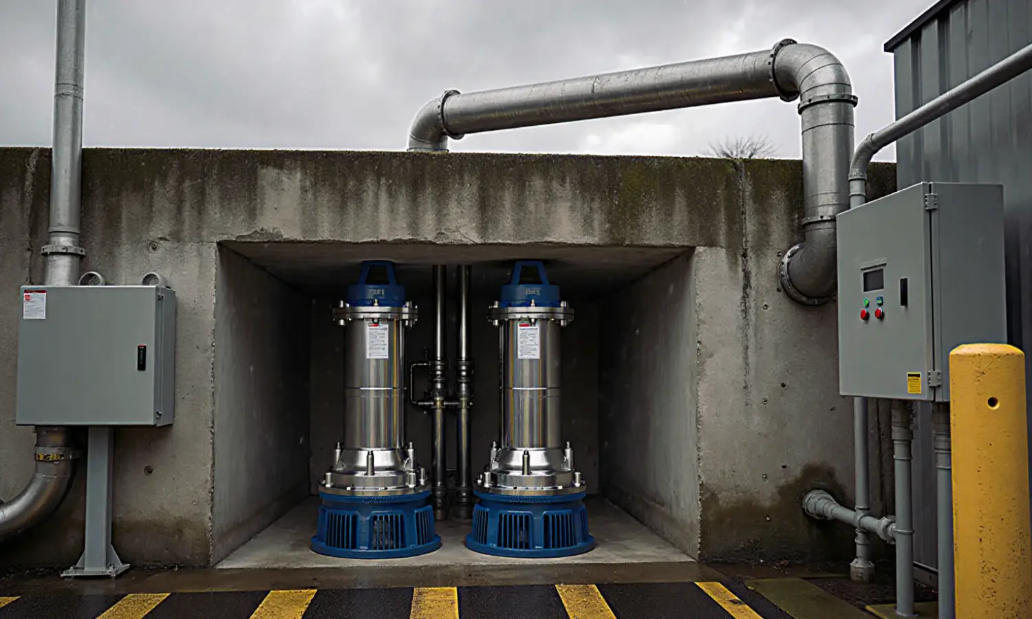 Sewage pump station chamber inspection
