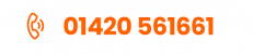 a white and orange phone number with the number 020